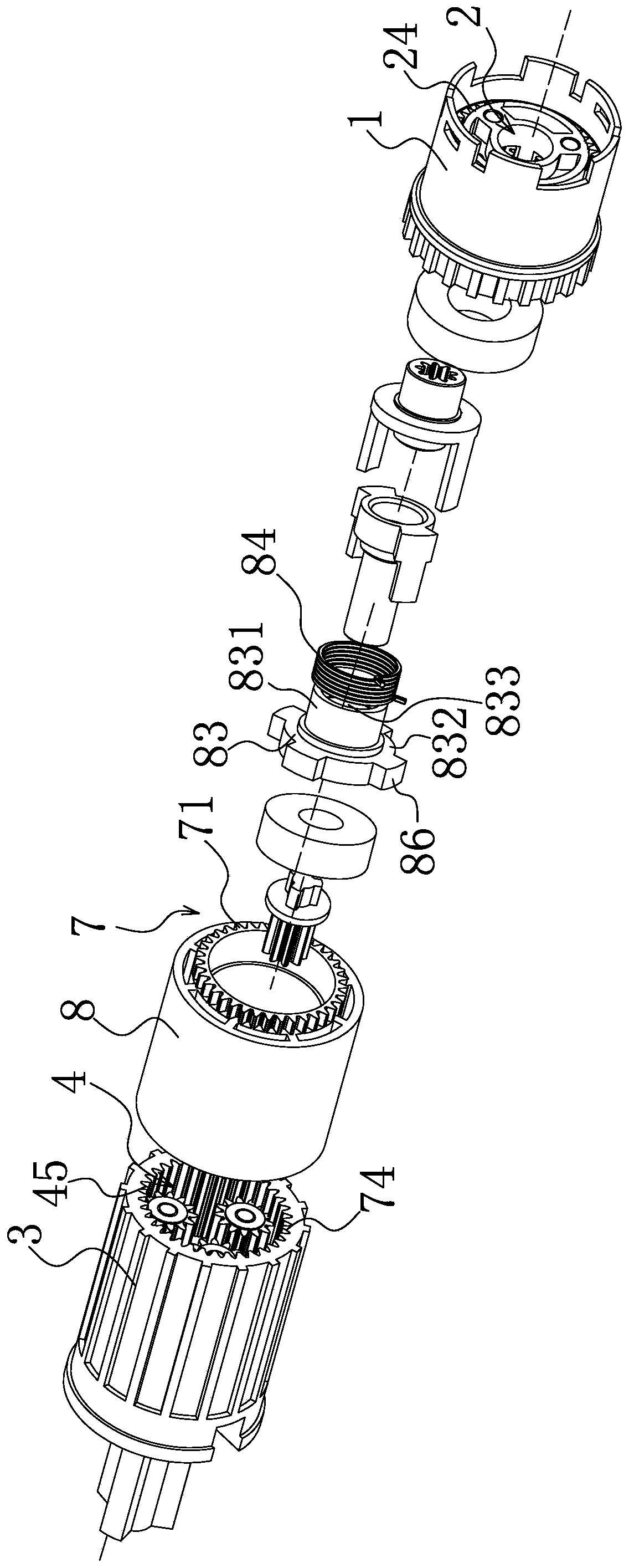 Transmission structure of hollow cup tubular motor