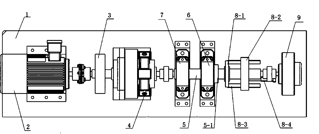 Impact test table based on axial loading of wind power high-speed shaft bearing