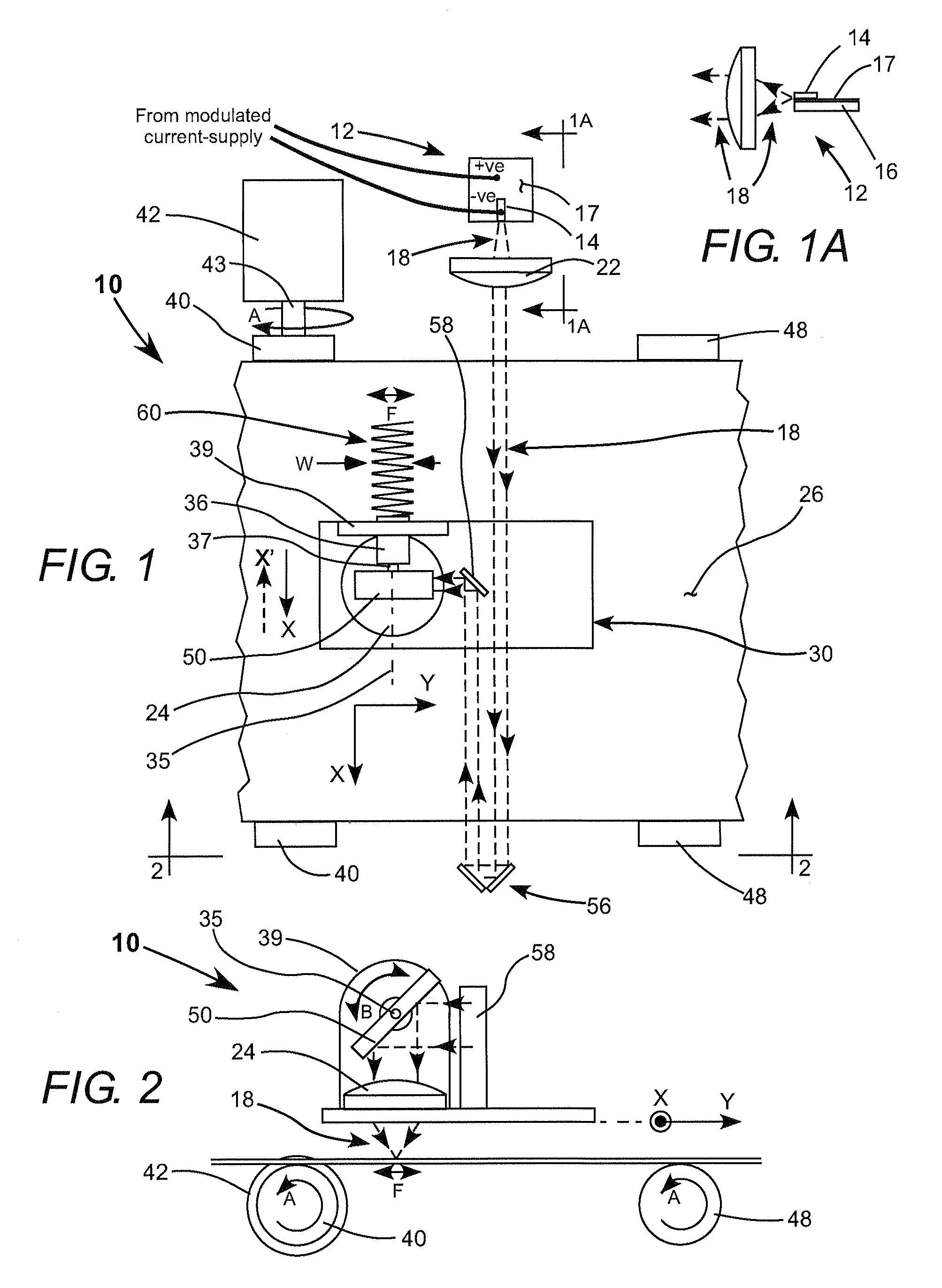 Two frequency resonantly excited MEMS mirror for diode-laser marker