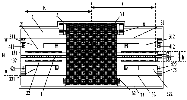 Magnetic levitation flywheel battery for sandwich type electric vehicle and working method