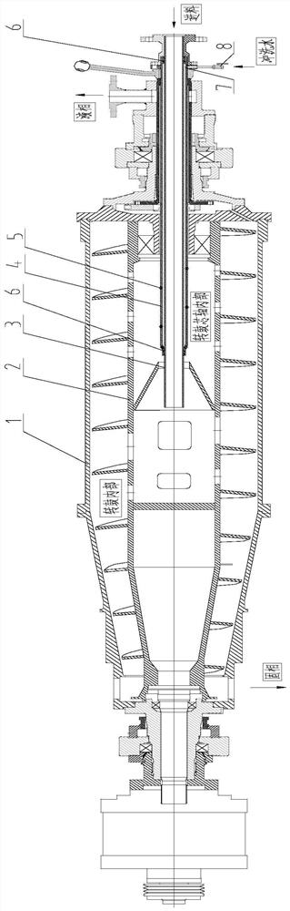 Internal cleaning mechanism and method for spiral mandrel of horizontal screw machine
