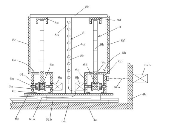 Same end entrance-exit type continuous sputtering film plating device