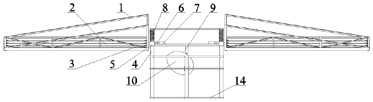 Low-resistance synchronous direct-acting type double-flapping-wing aircraft