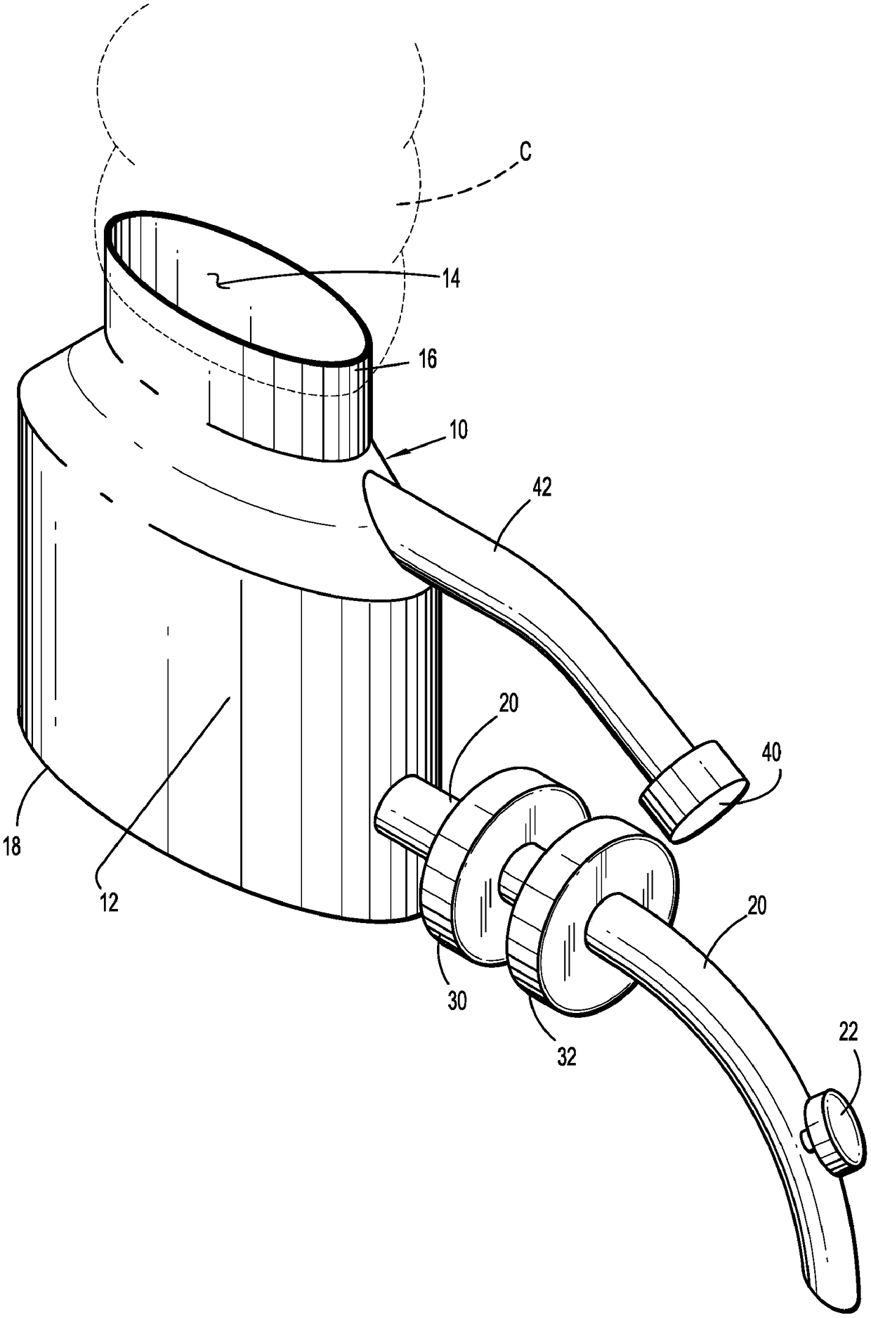 Internal colostomy catheter