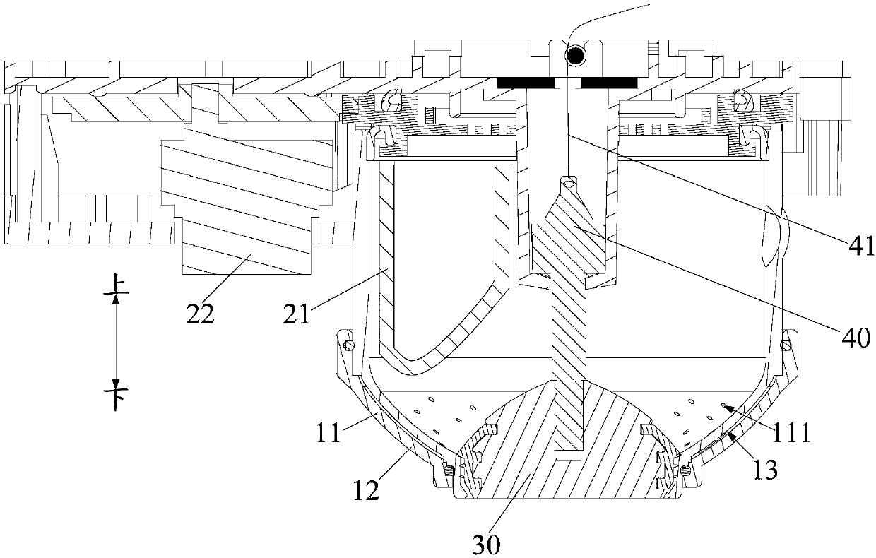 Material washing device, control method and device for same, cooking utensil and storage medium