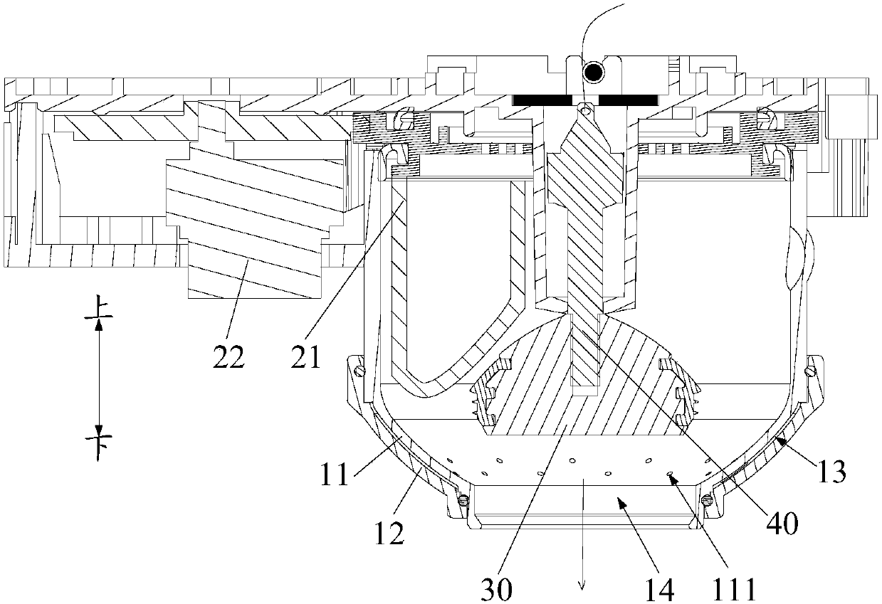 Material washing device, control method and device for same, cooking utensil and storage medium