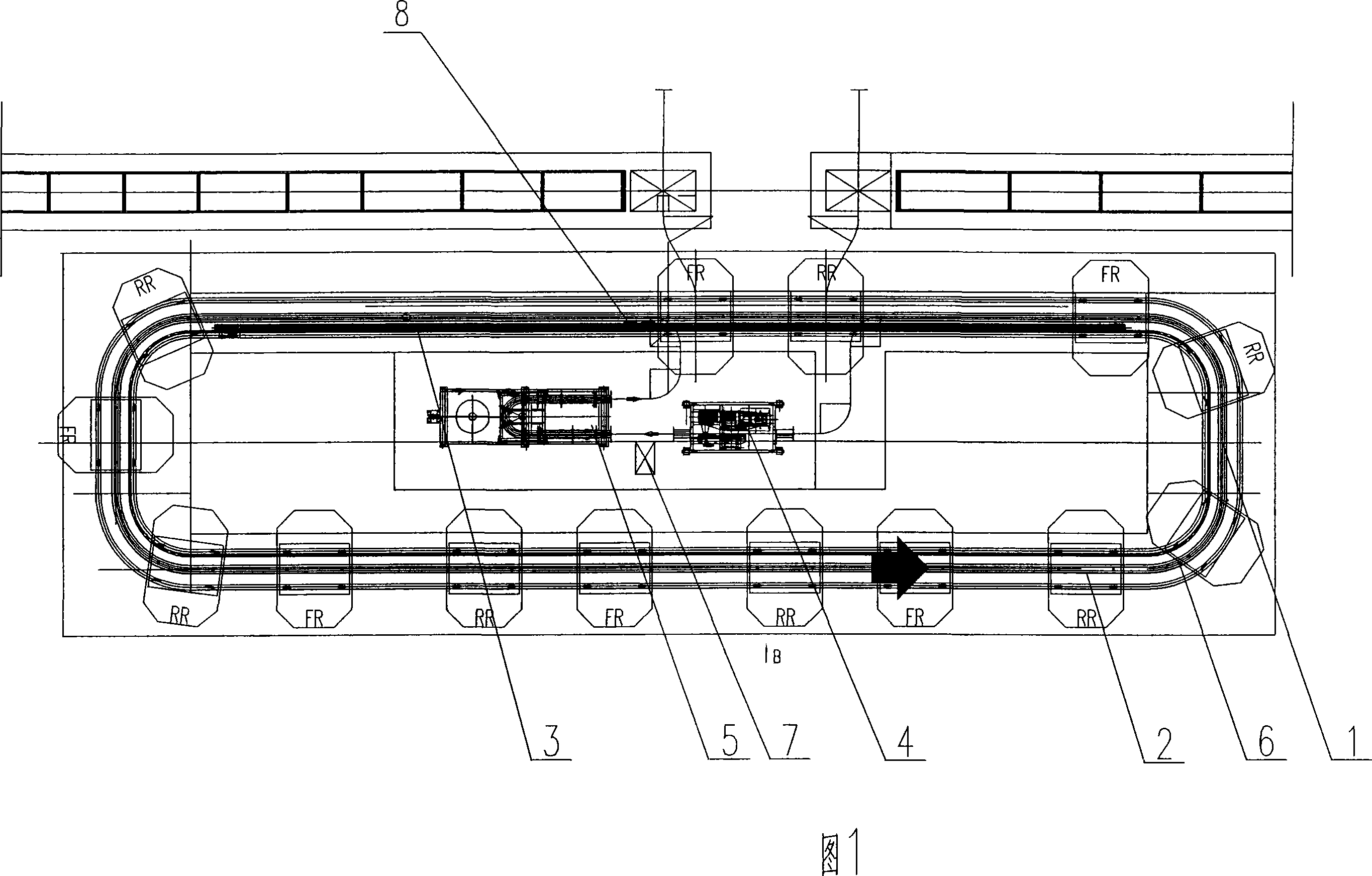 Annular front-rear axle variable stroke type conveying system