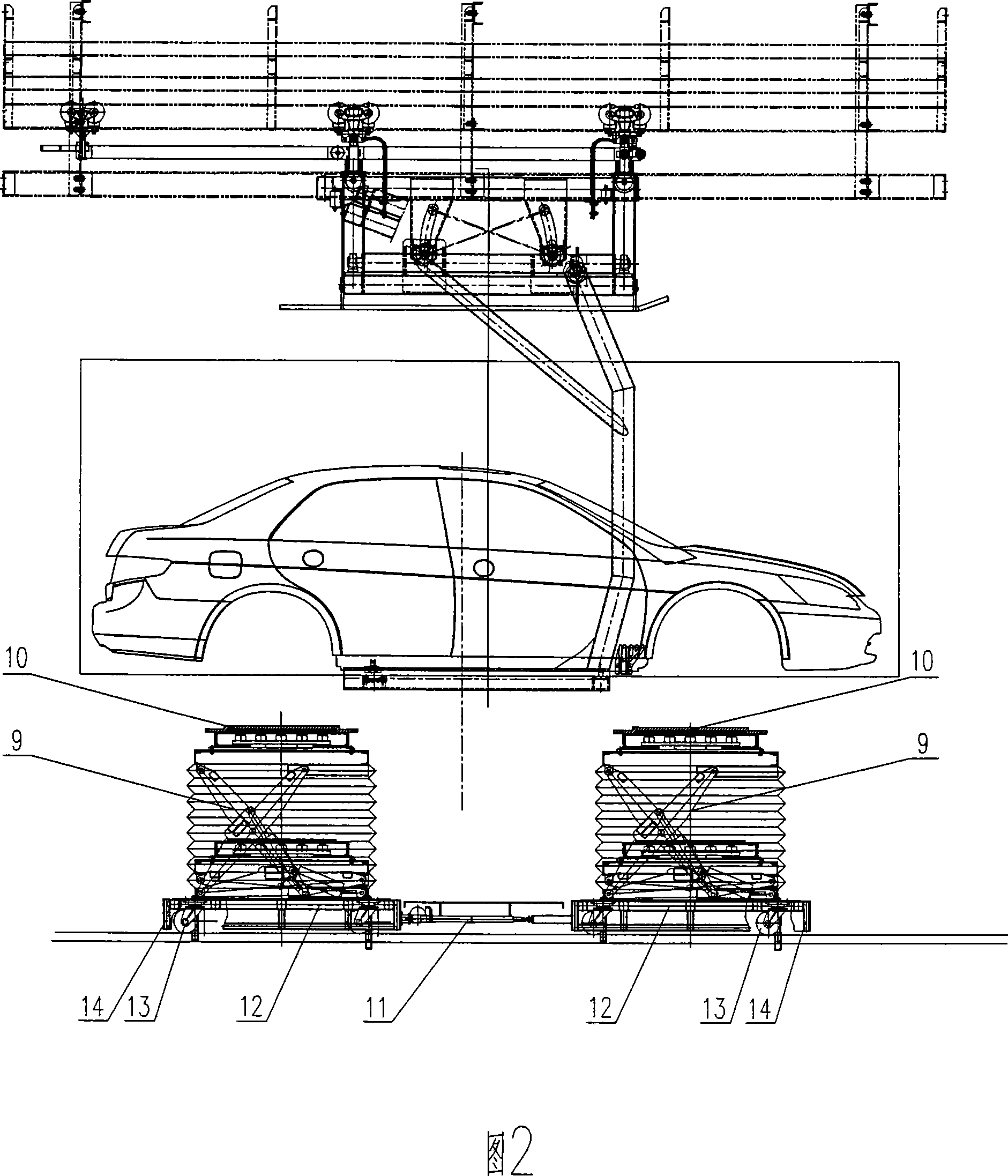 Annular front-rear axle variable stroke type conveying system