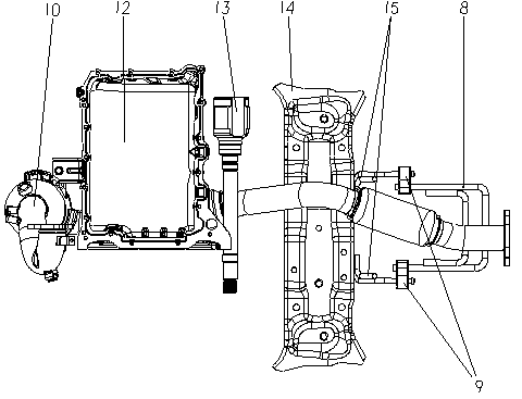 Automobile silencer inlet pipe assembly and arrangement structure thereof