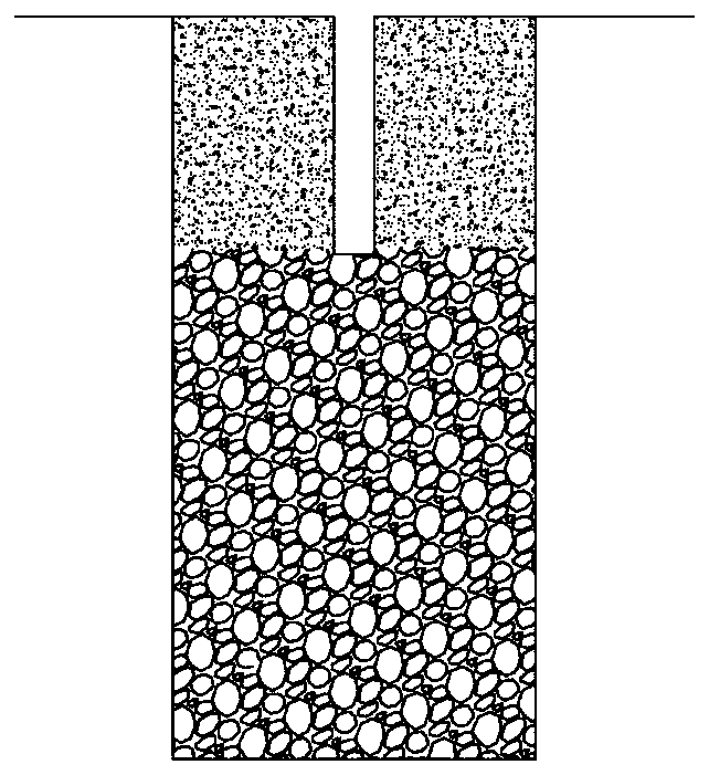 A treatment method for grout running out of prefabricated piles planted in crushed stone layers