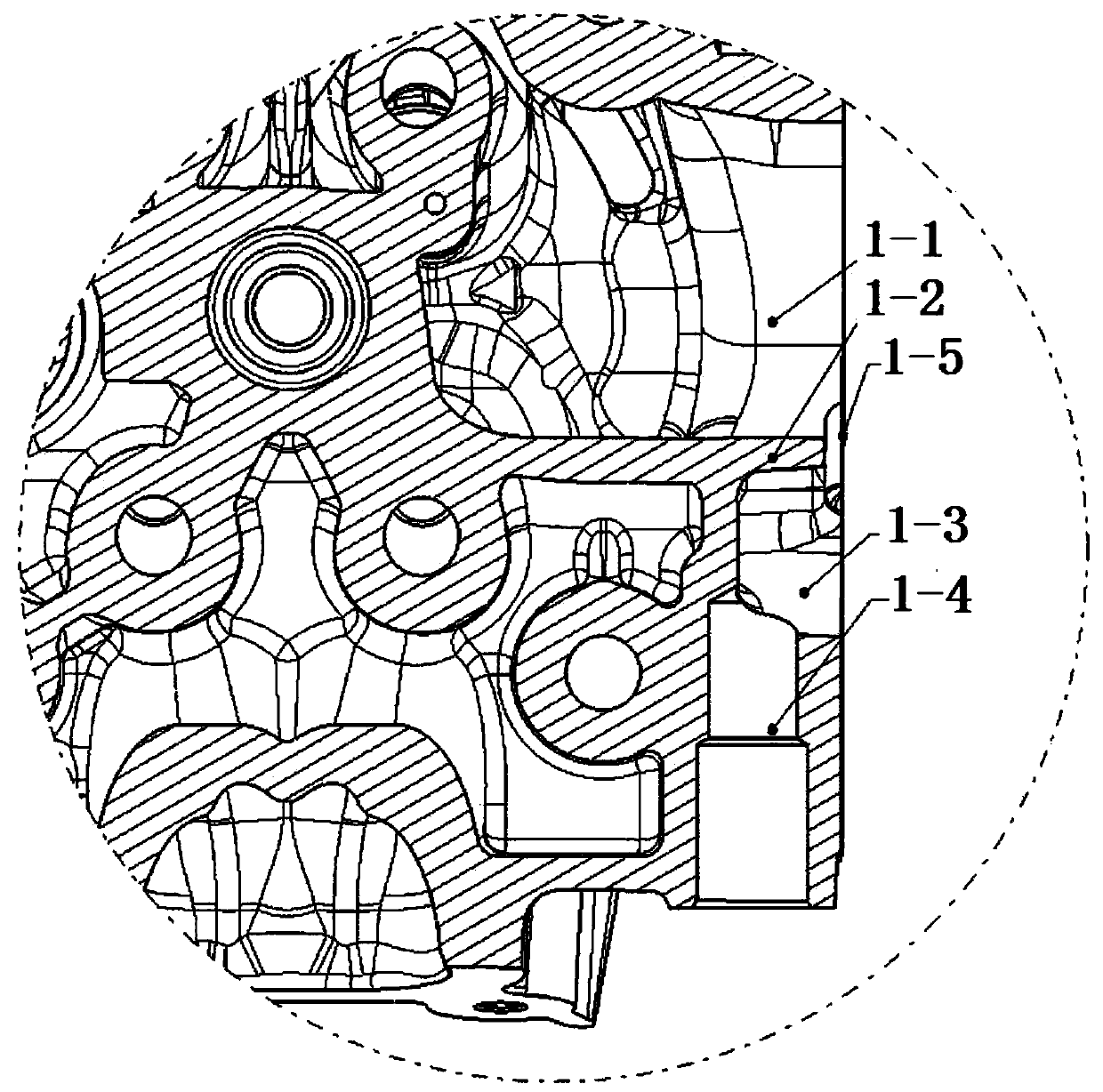 A cylinder head water jacket structure and engine cooling system that can improve engine cold start performance