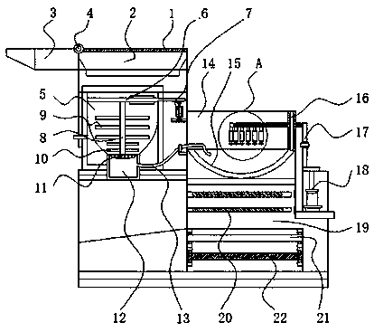 Filterable cutting type high-efficiency crushing machine for chemical processing