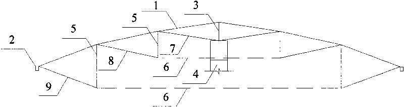 Method for mounting spherical rib-ring-shaped rope vault structure by geometric method