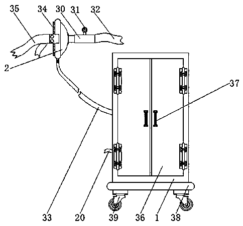 Waste gas treatment device of anesthesia machine