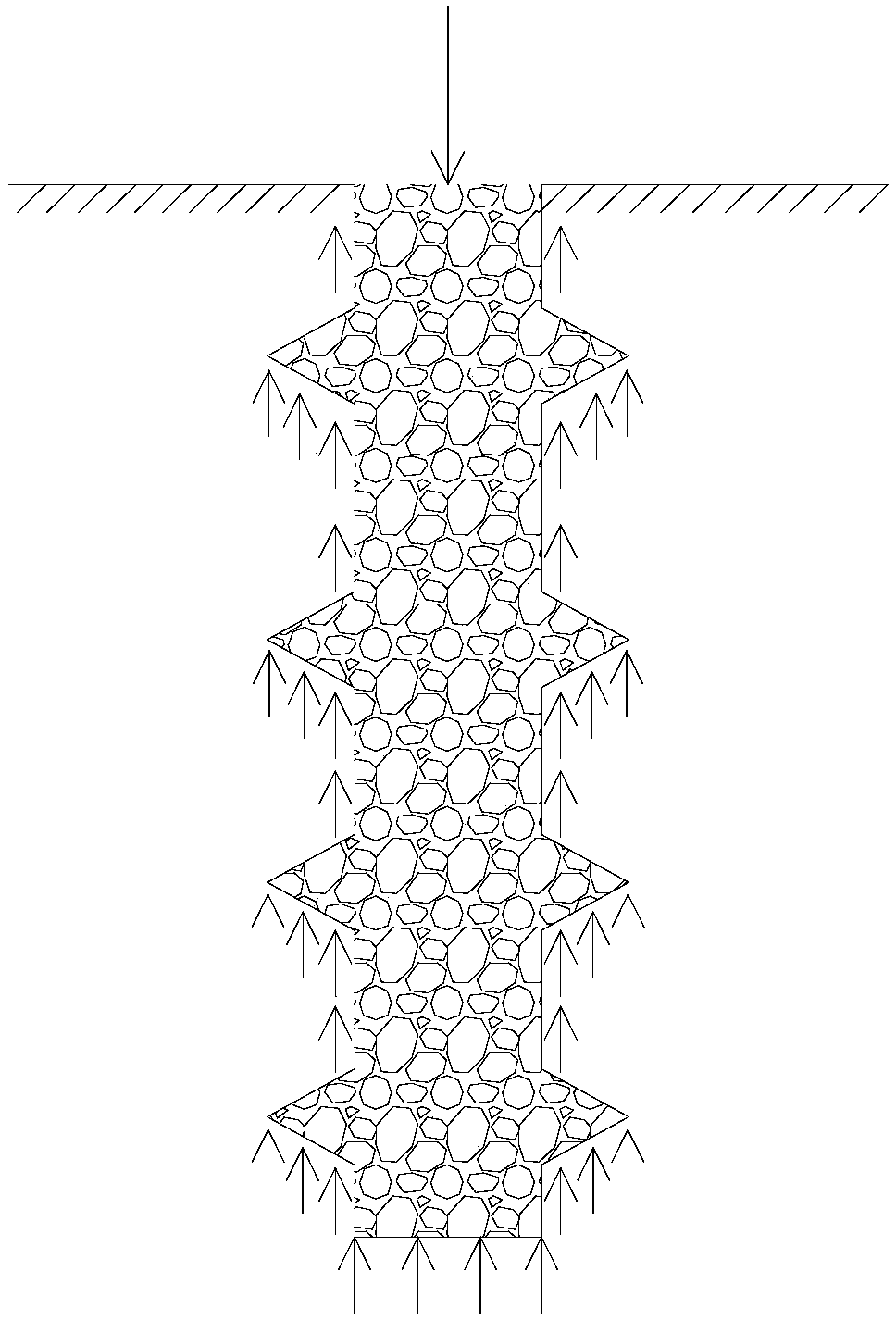 Gravel grouting pile with extruding and expanding supporting discs and construction method thereof