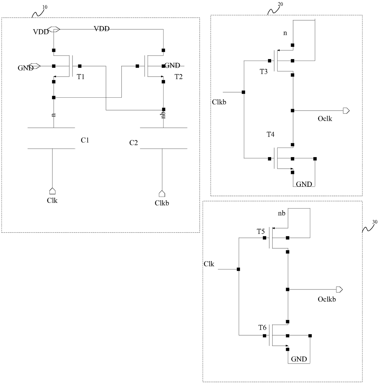 A clock voltage doubler circuit and charge pump