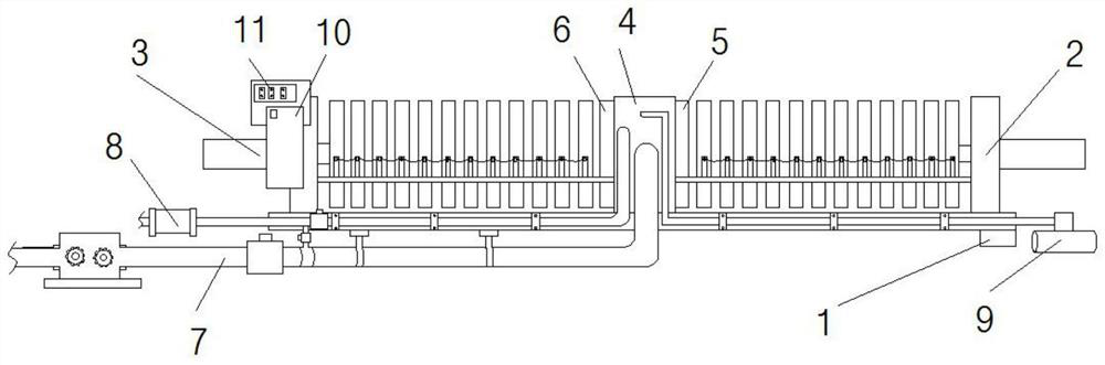 Filter press feeding positioning mechanism and working method thereof