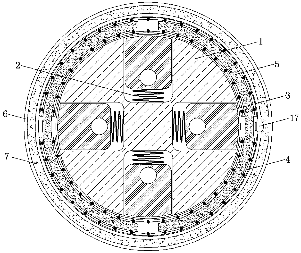 Variable-diameter building hole reservation device