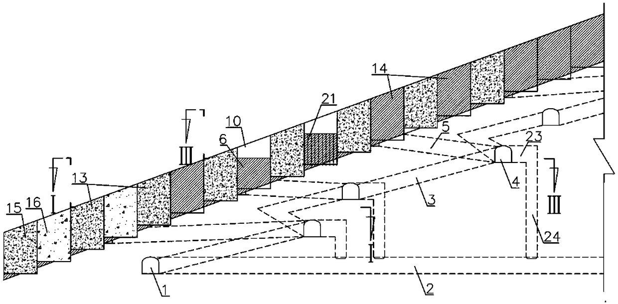 Double-layered and bidirectional horizontal stripping open-stope backfilling mining method