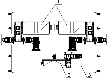 Single-trolley and double-beam ladle crane with non-translating cast secondary hook