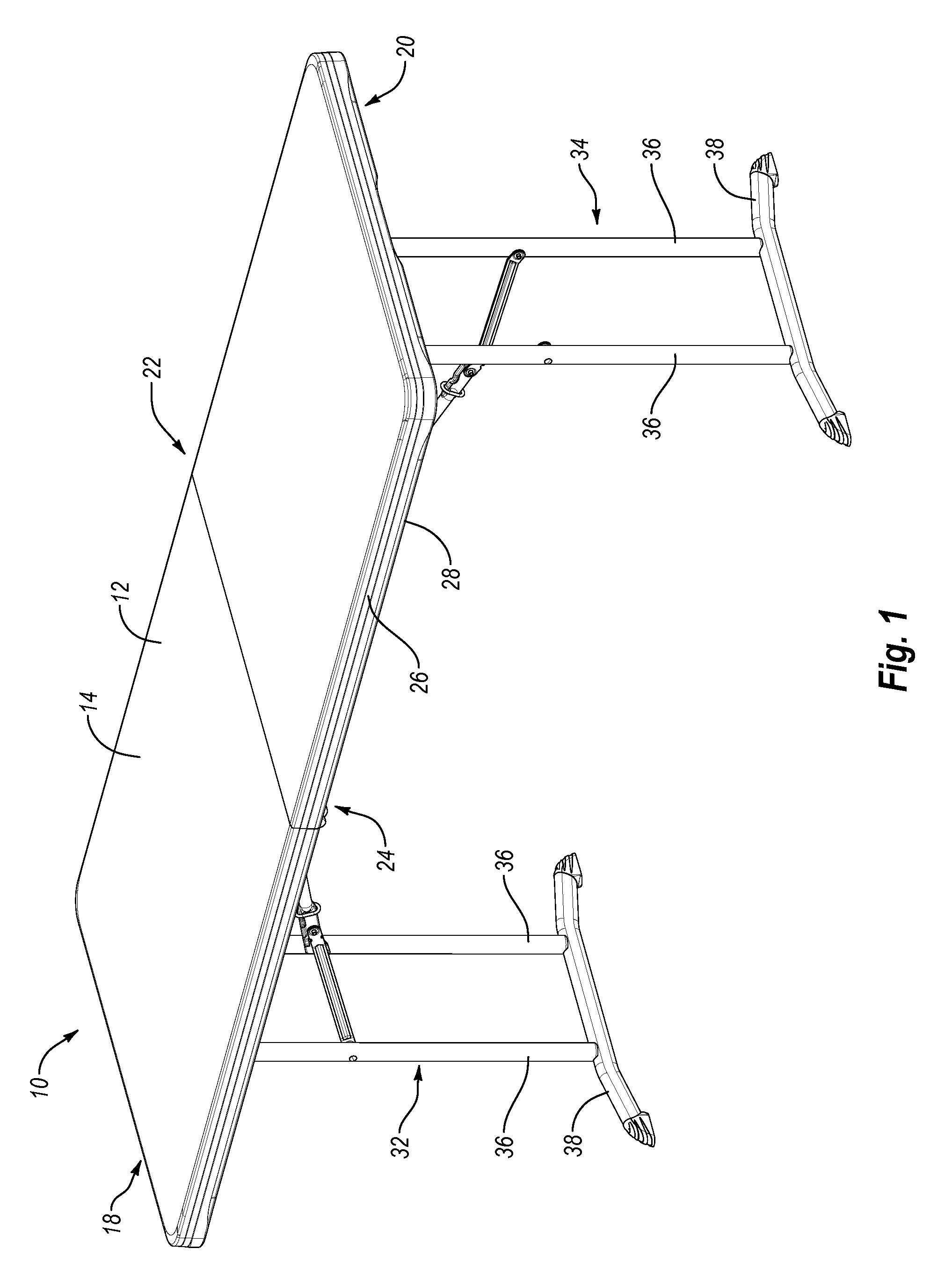 Folding table with locking mechanism