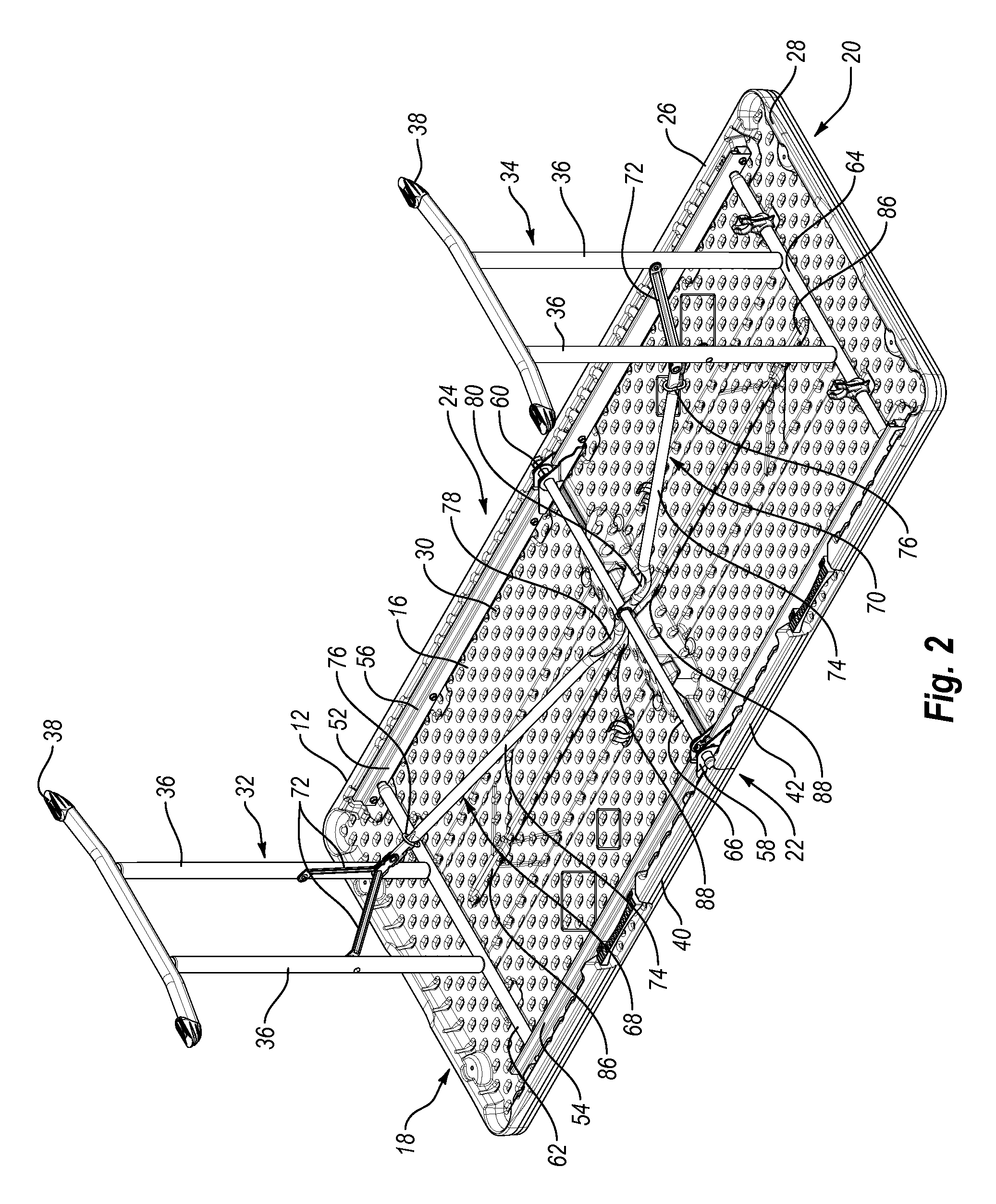 Folding table with locking mechanism