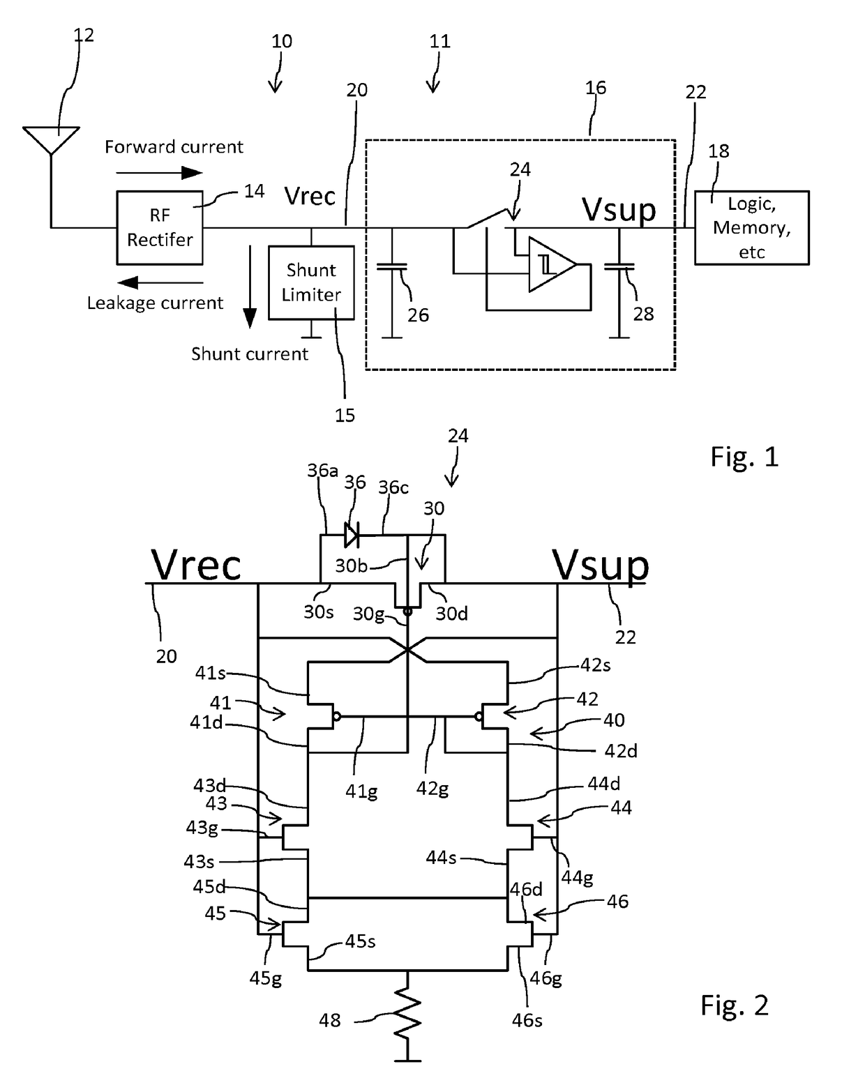 Voltage regulation circuit for an RFID circuit