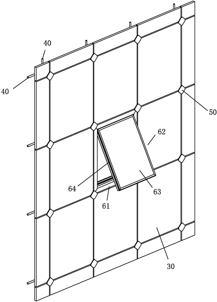 Network cable curtain wall with operating window