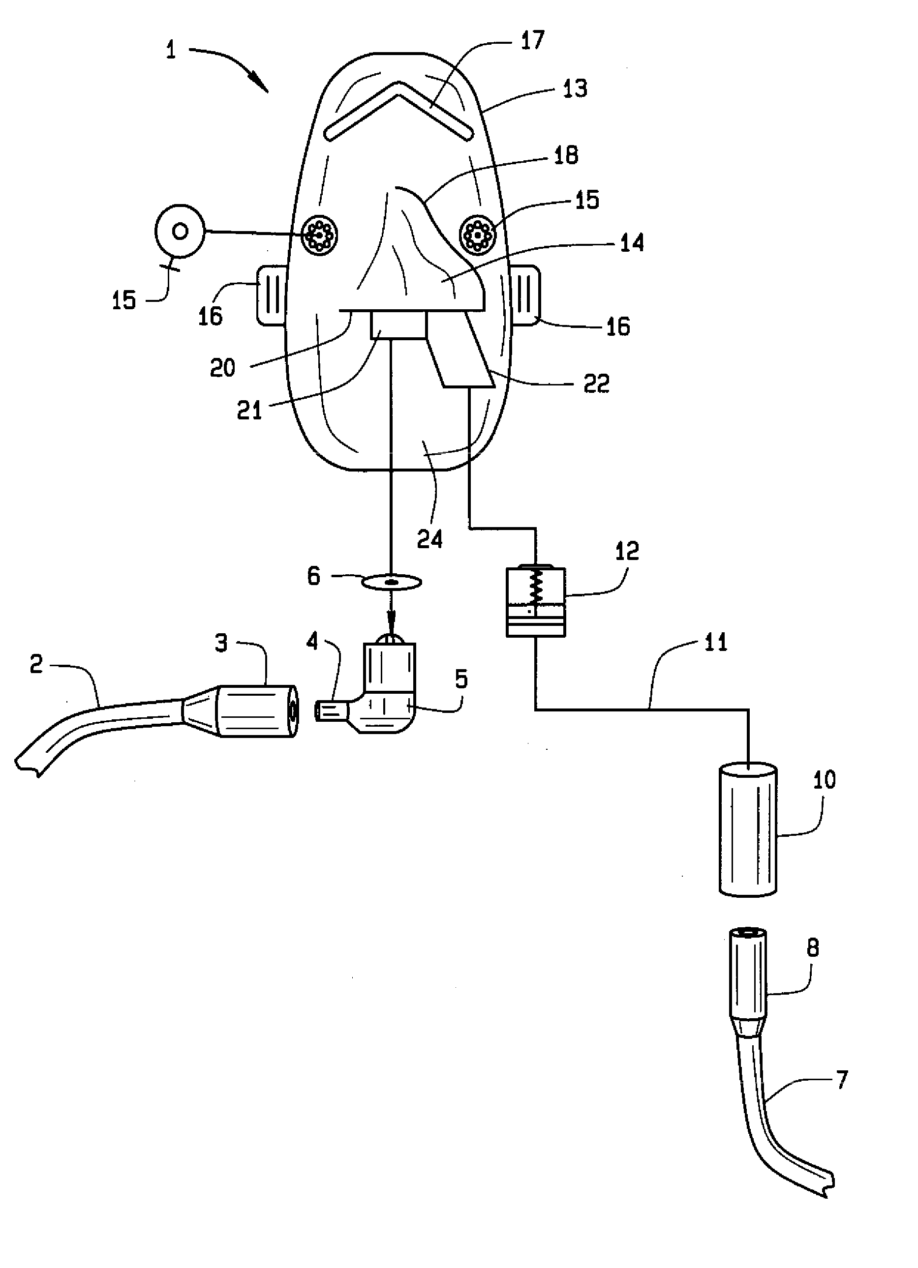 Mask for oxygen delivery with medication inlet