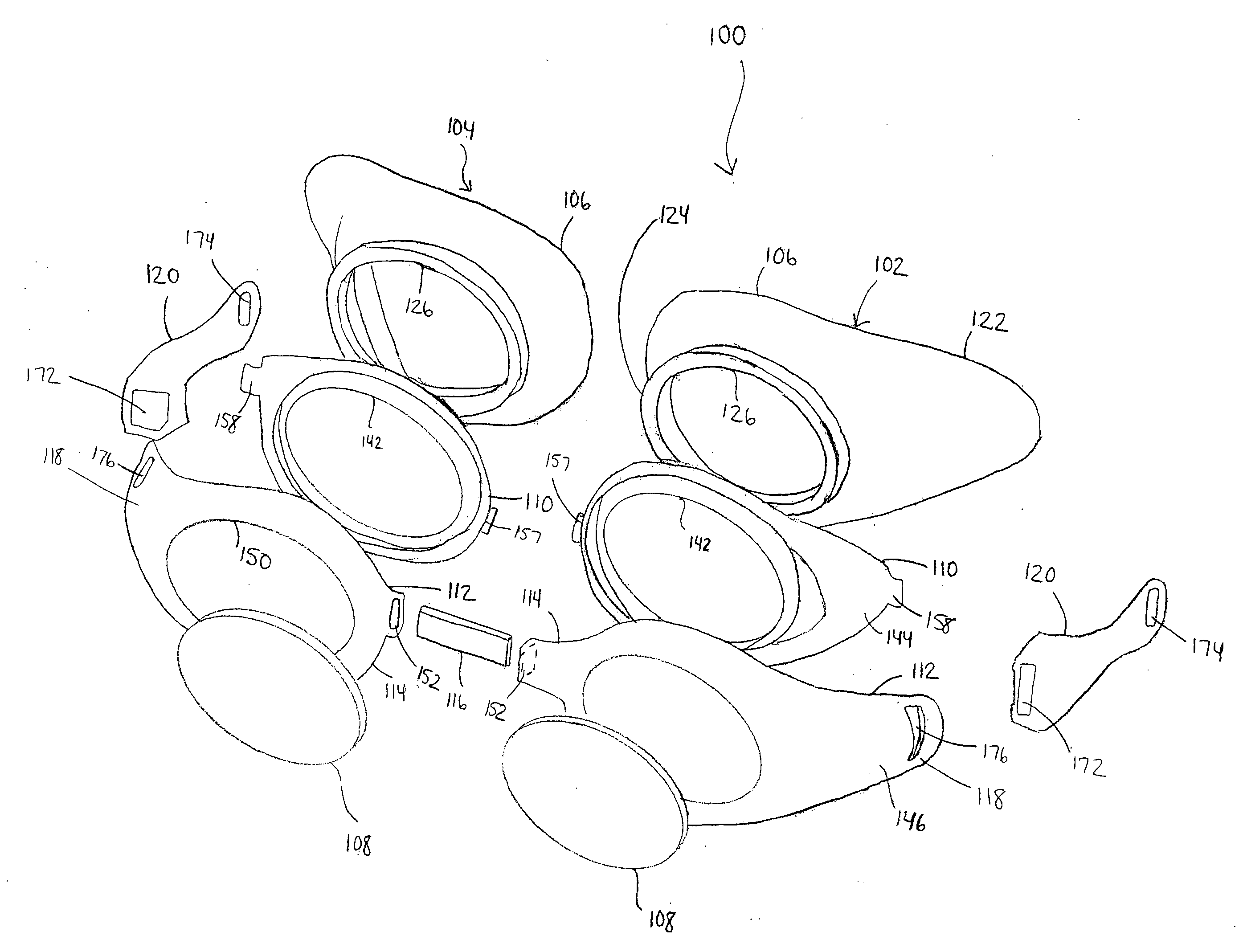 Eyeglasses with replaceable lenses