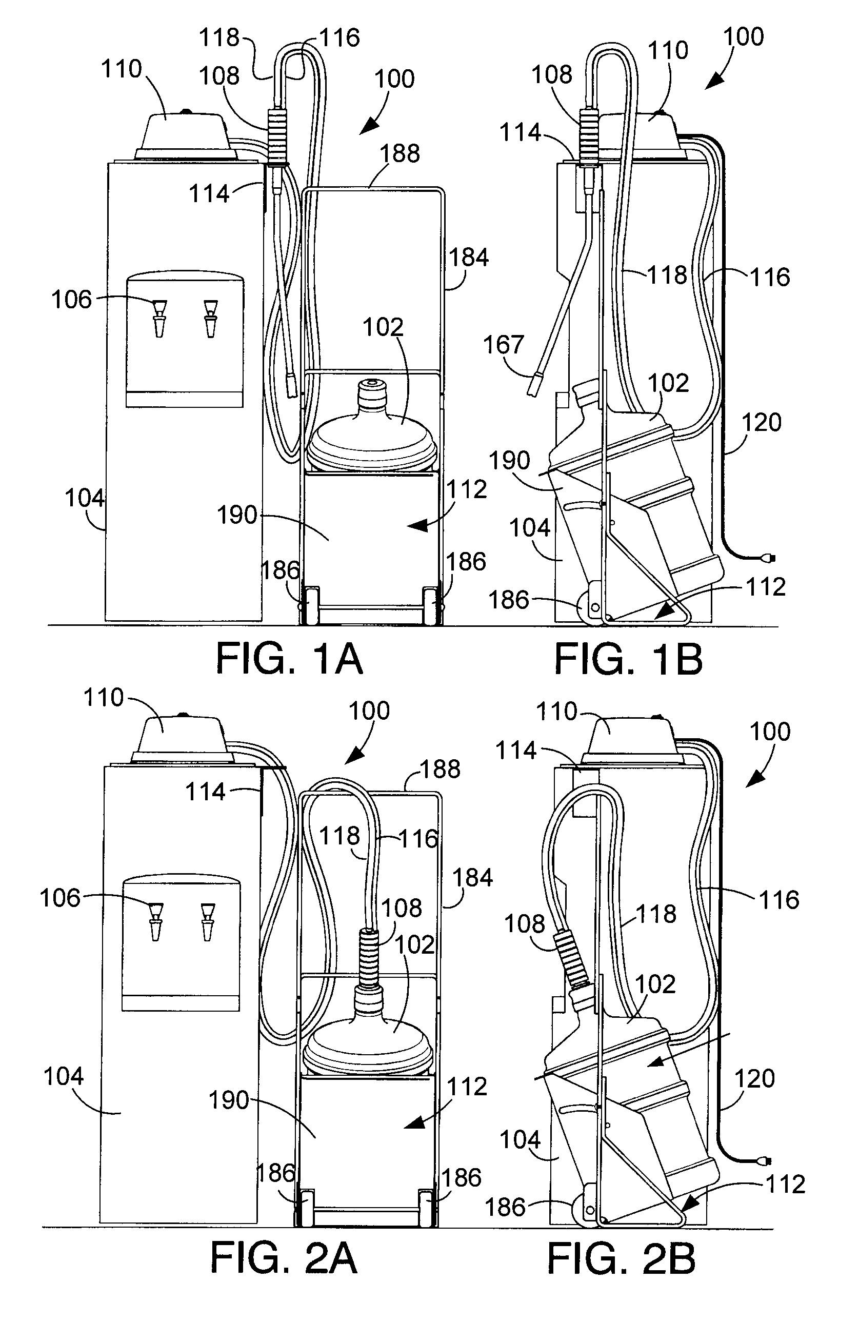 Water transfer system for a bottled water dispenser