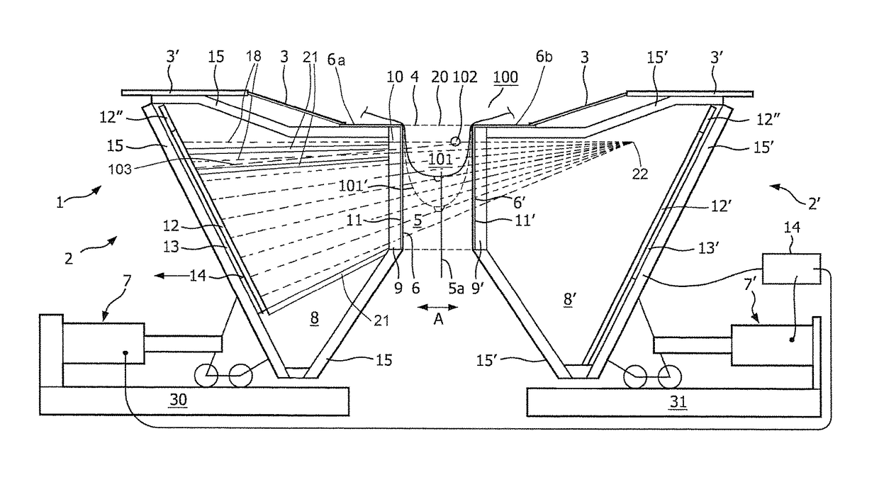 Scanning of a human body part with high-energy radiation emitted by the body part