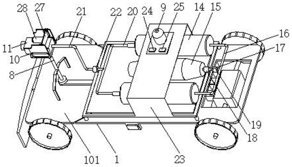 A self-propelled intelligent fire extinguishing vehicle