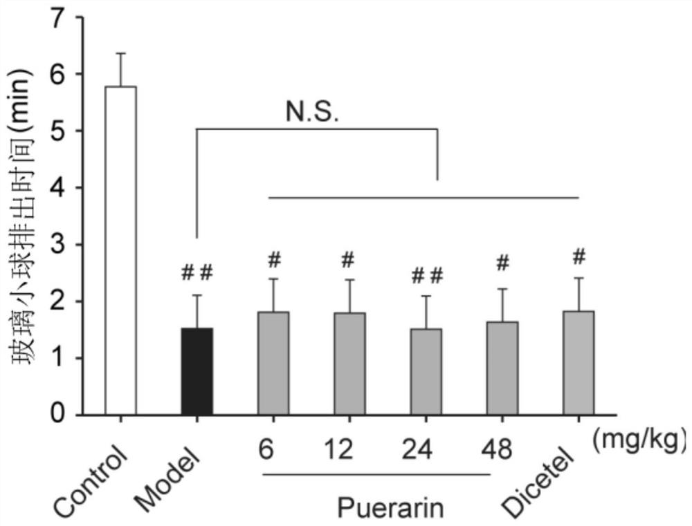 Application of puerarin in preparation of medicines for preventing and/or treating irritable bowel syndrome