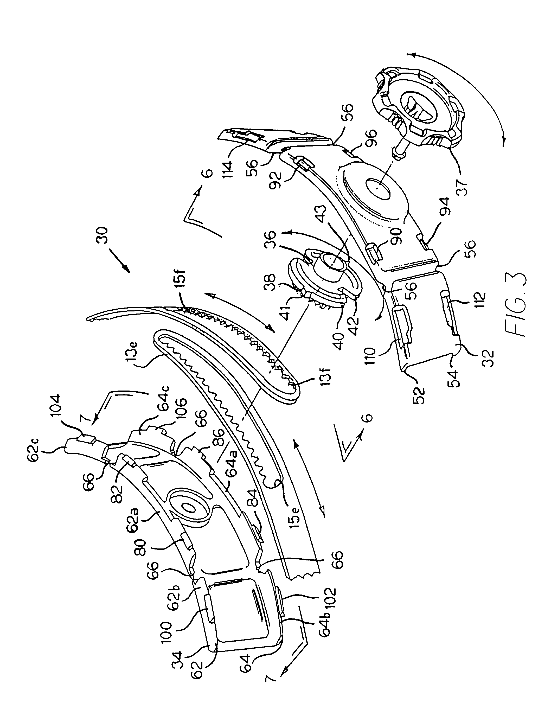 Flexible ratchet mechanism for the headband of protective headgear