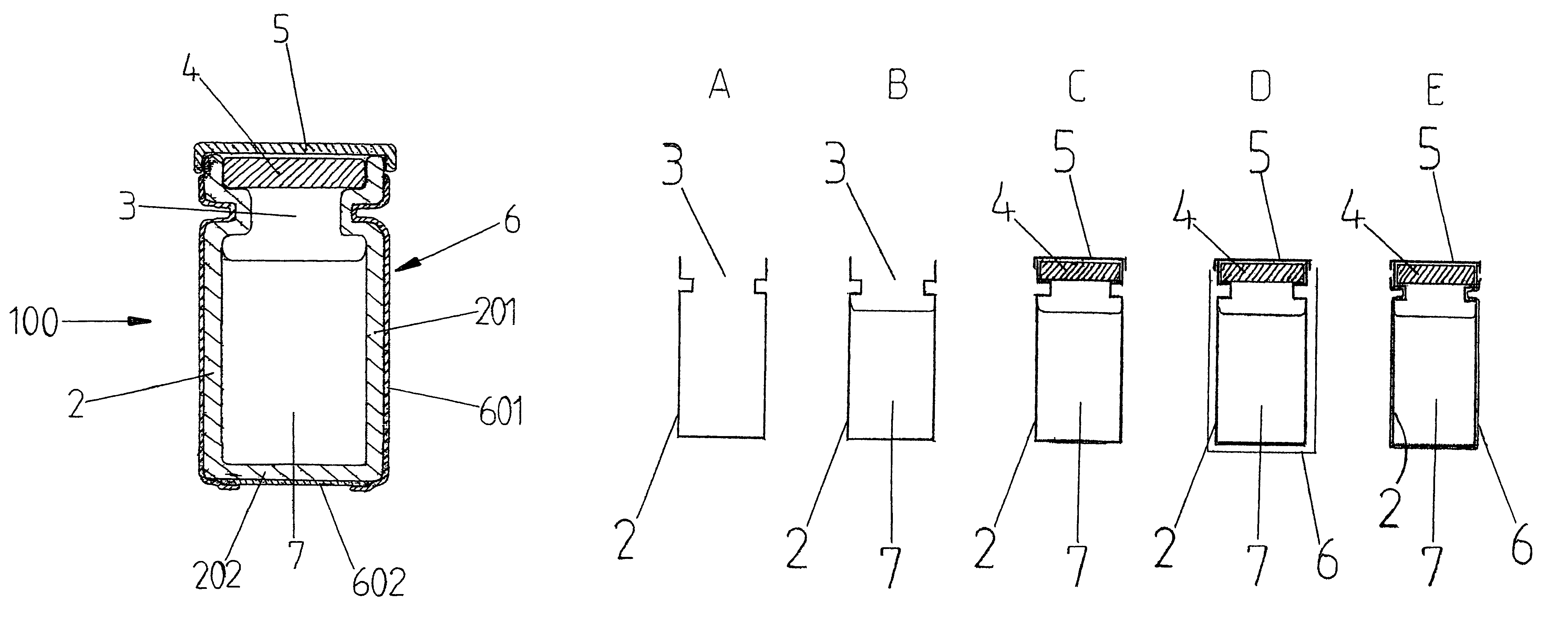 Protected vial, and method for manufacturing same