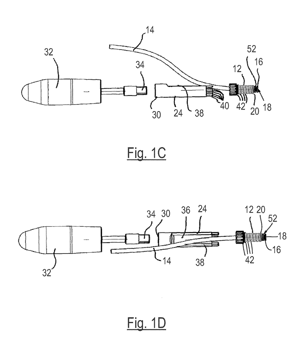 Tightening tool for a screw element having a line, and coupling part and screw element