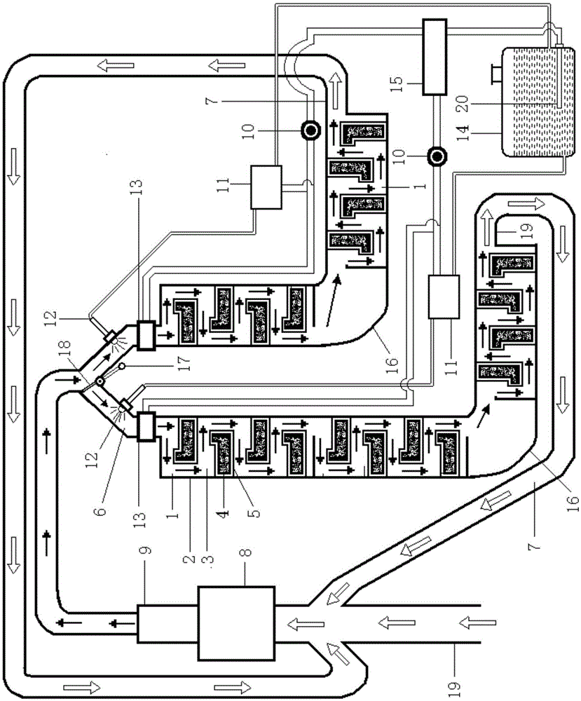 Adjustable long-flow purification equipment aiming at polluted fluid and working method of adjustable long-flow purification equipment