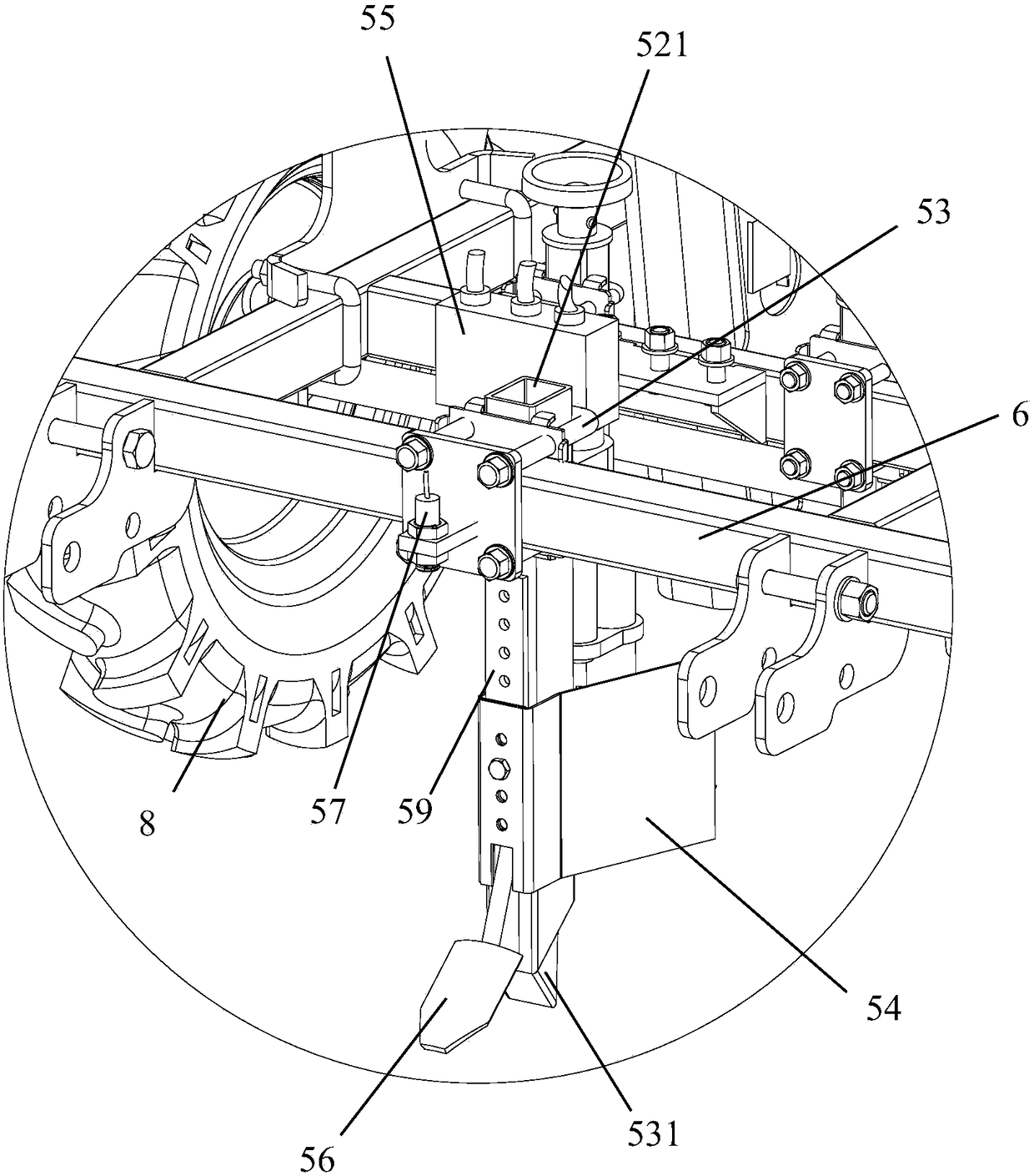 Layered fertilizer applying device