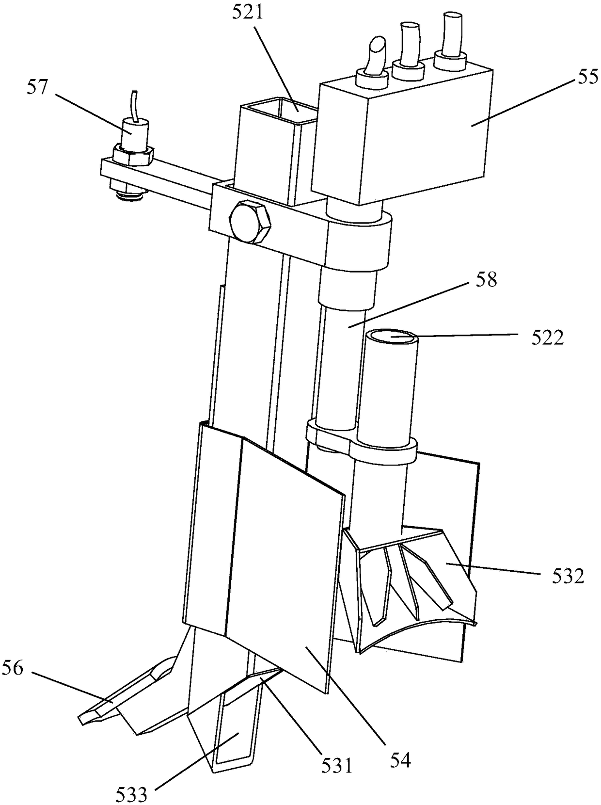 Layered fertilizer applying device