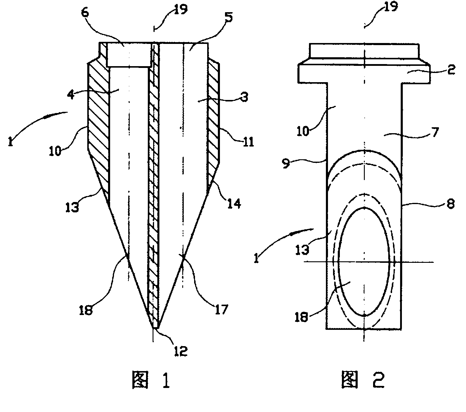 Pressure sampling head of Pitotbar flow sensor