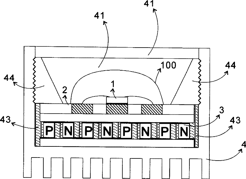 Envelope for luminous elements of semiconductor in large power