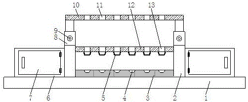 Test tube placing rack for chemical experiments