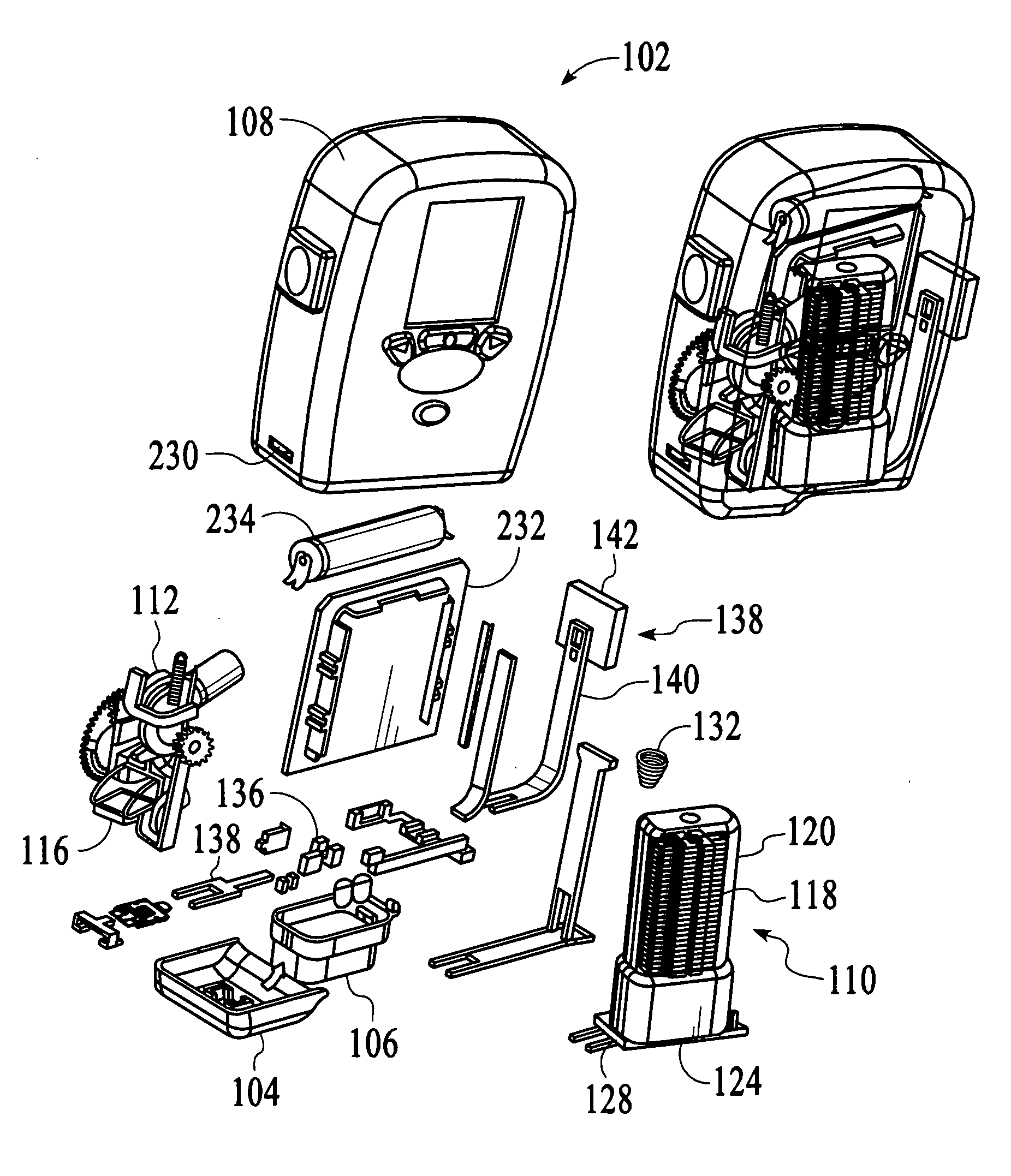 Integrated meter for analyzing biological samples