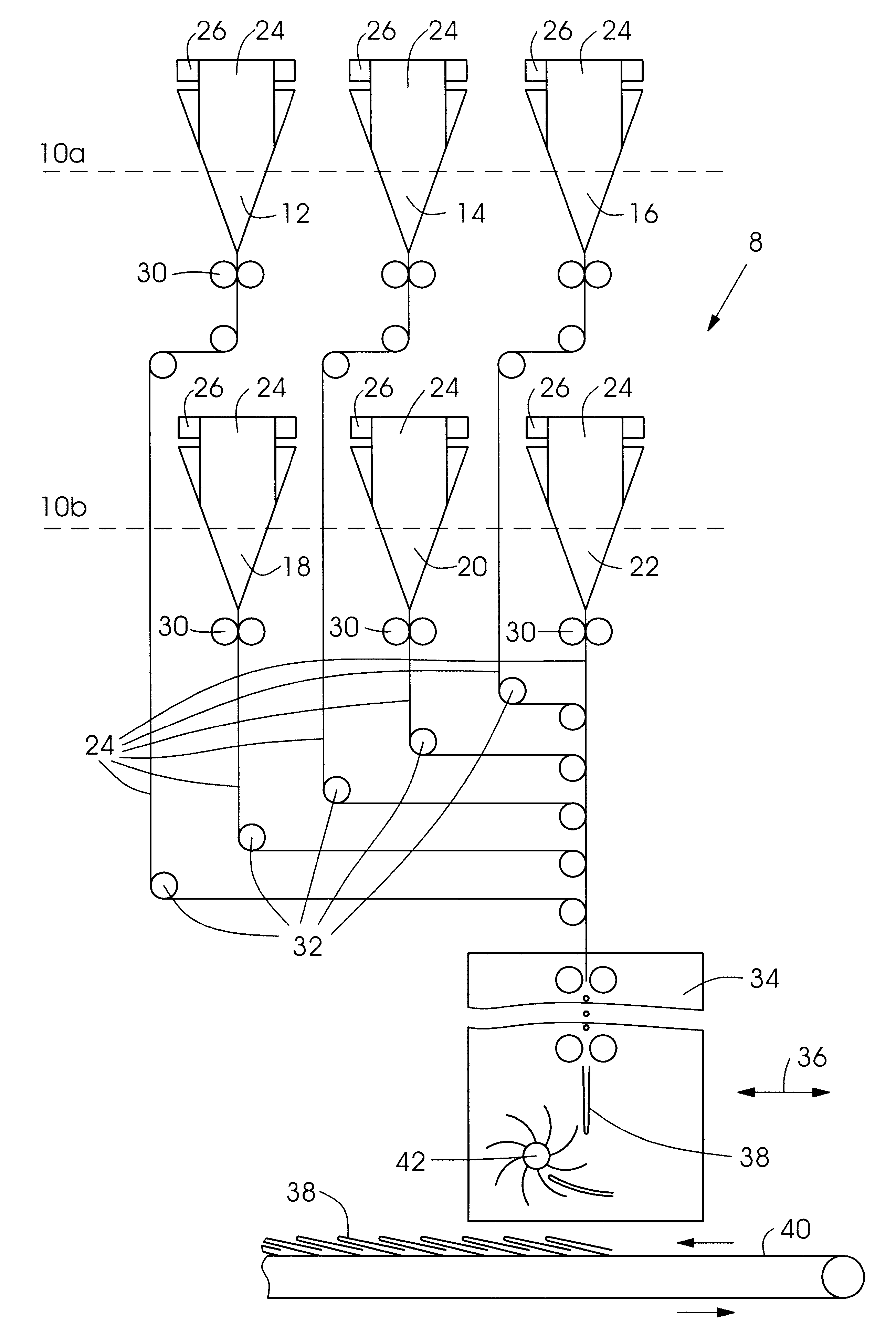 Movable folders and former board arrangement