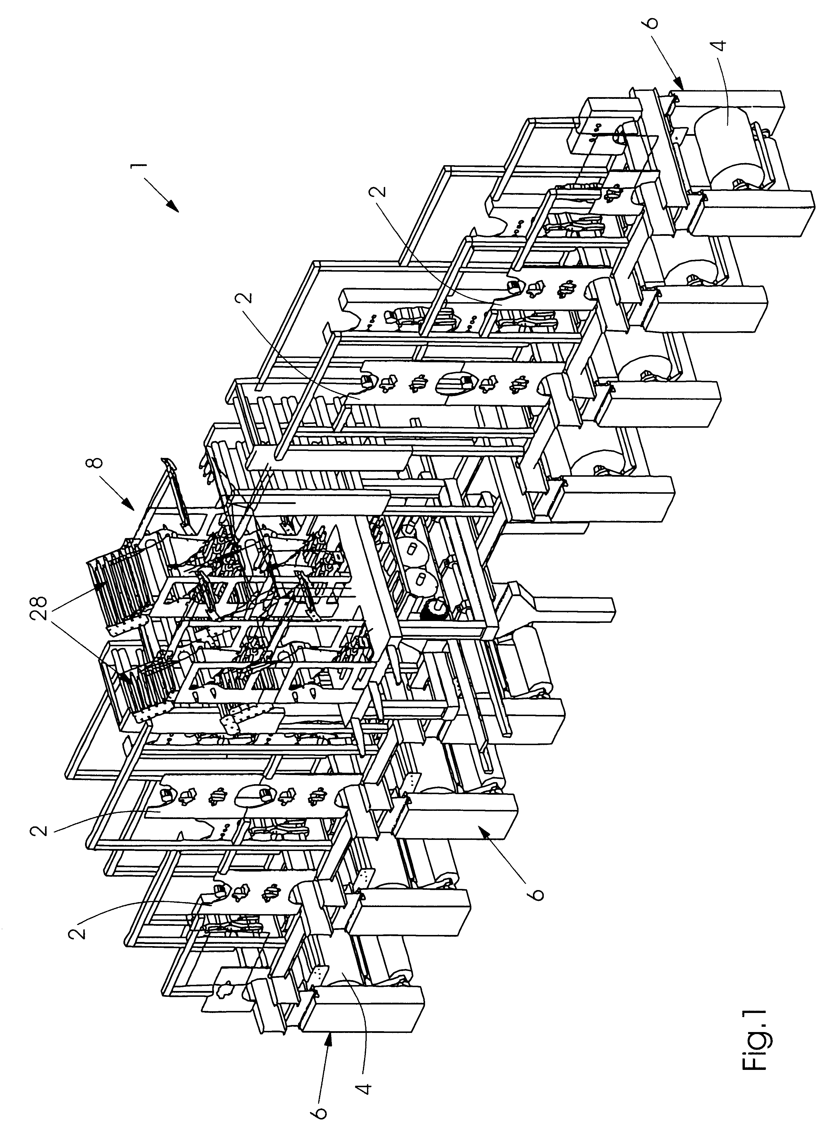 Movable folders and former board arrangement