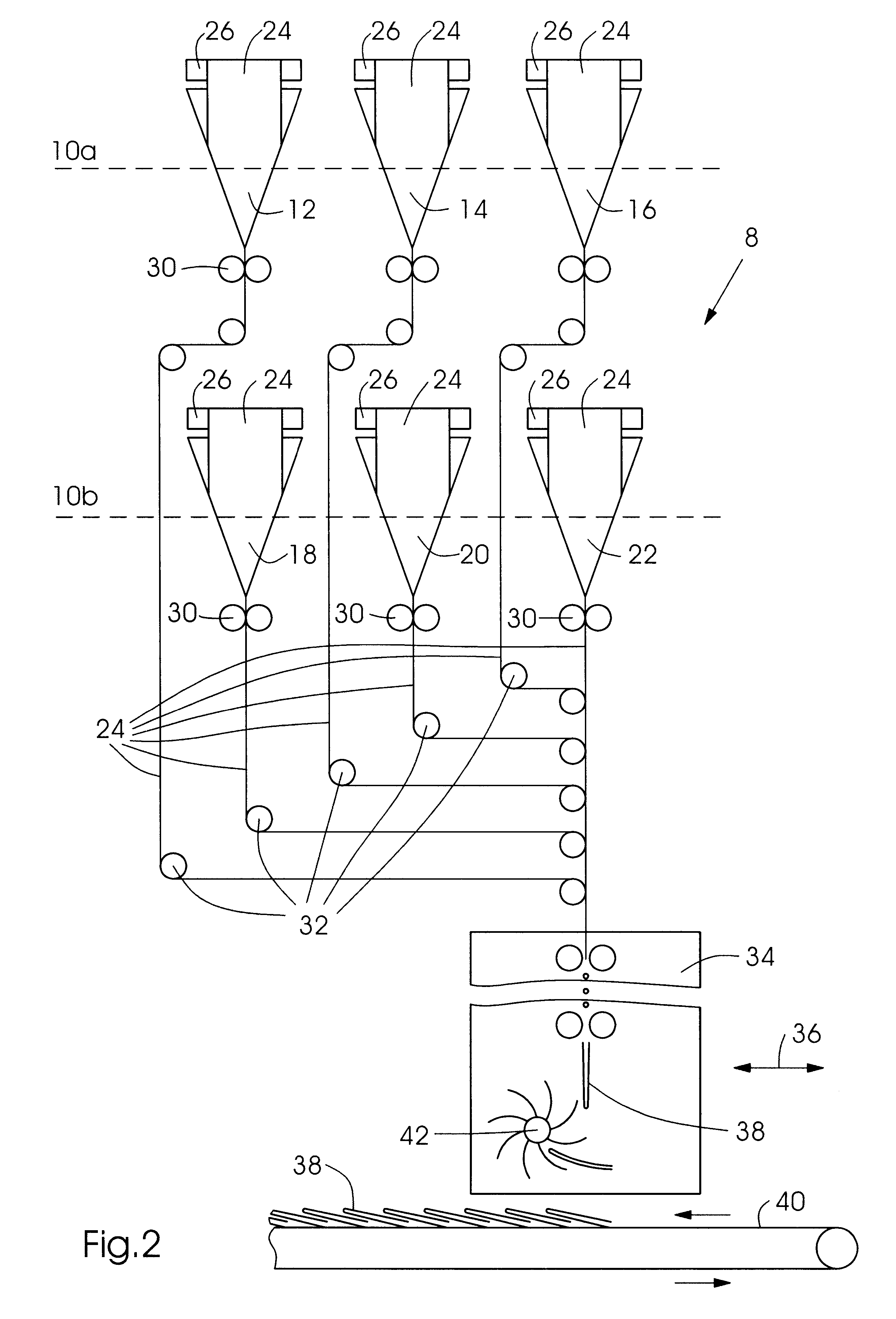 Movable folders and former board arrangement