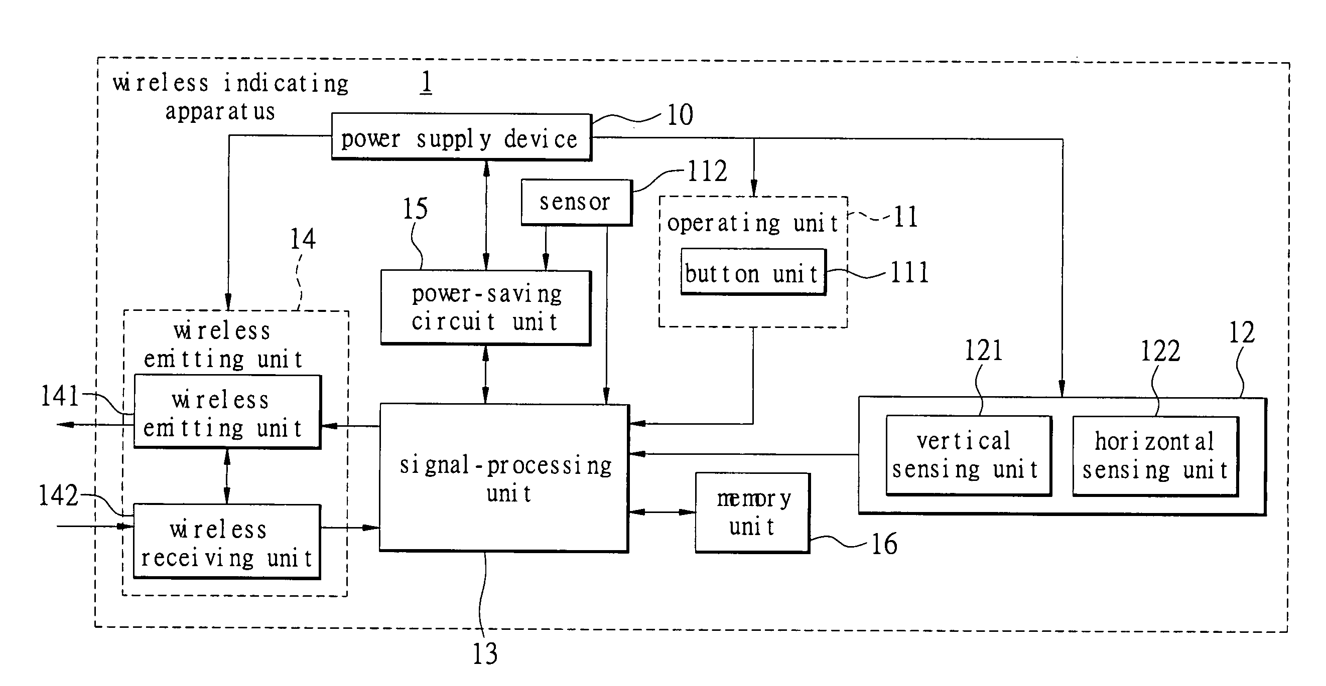 Wireless indicating apparatus