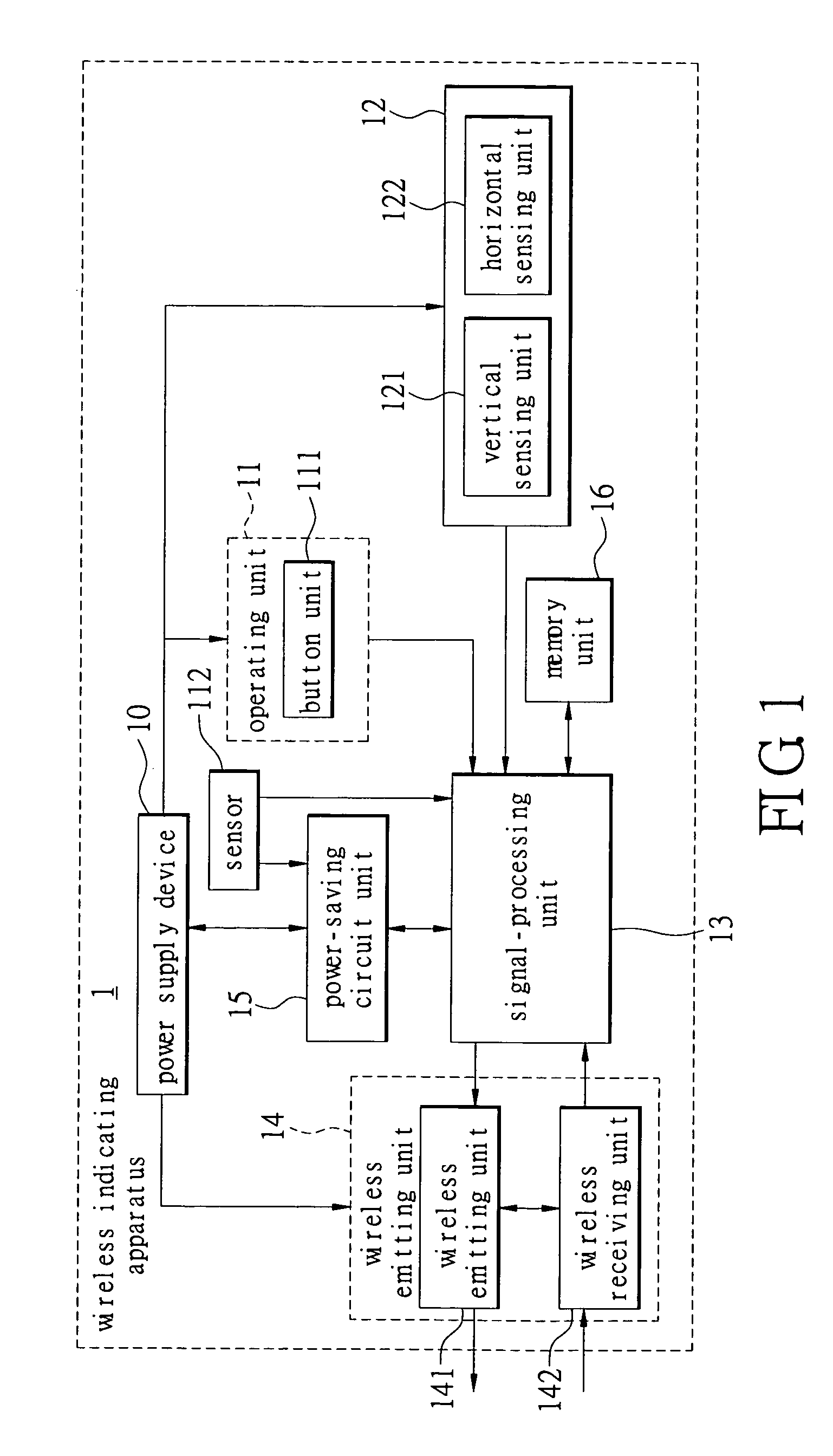 Wireless indicating apparatus