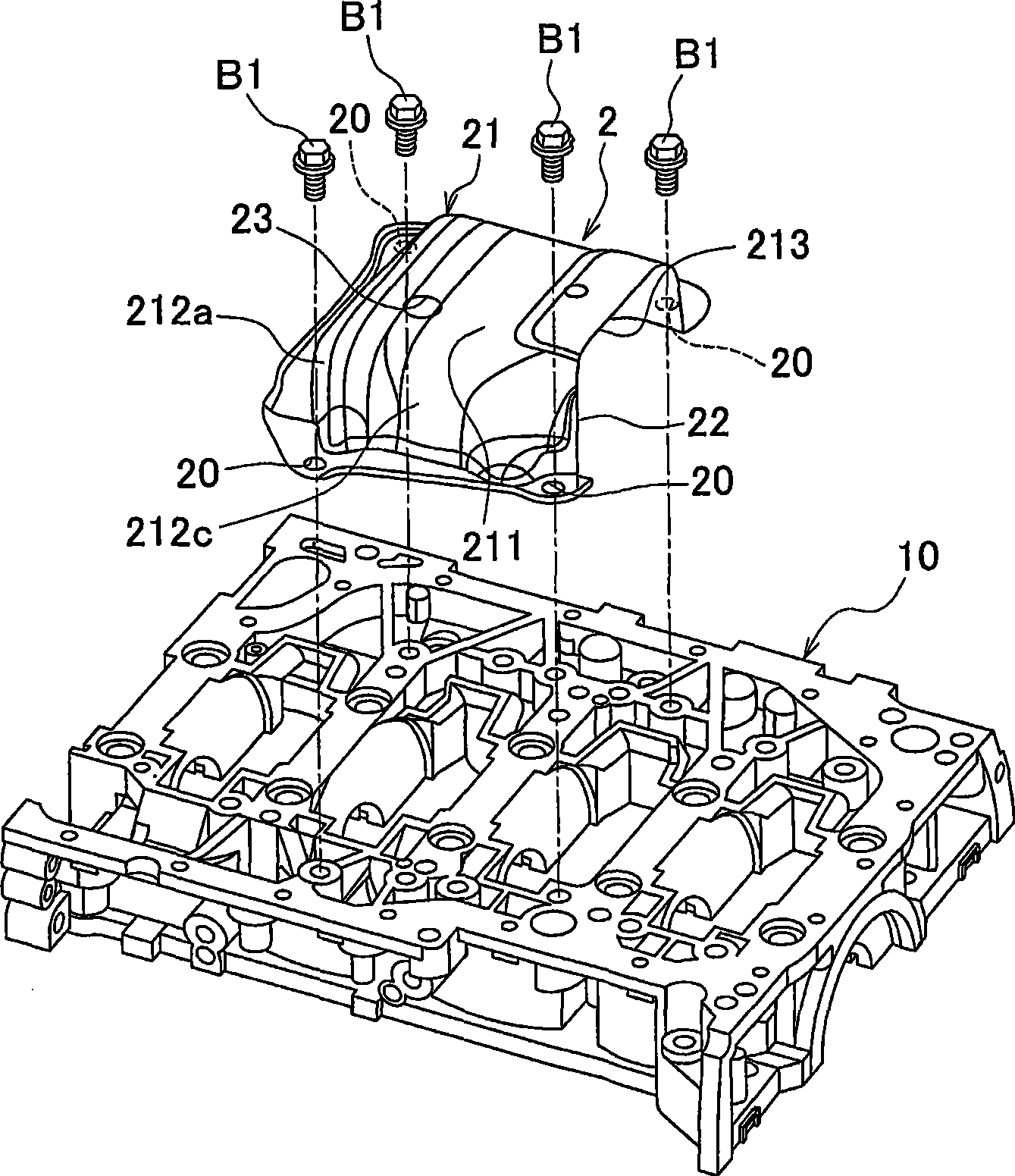 Oil pan structure for internal combustion engine